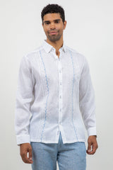 Linen Embroidered Dress Shirt Long Sleeve Ceremony