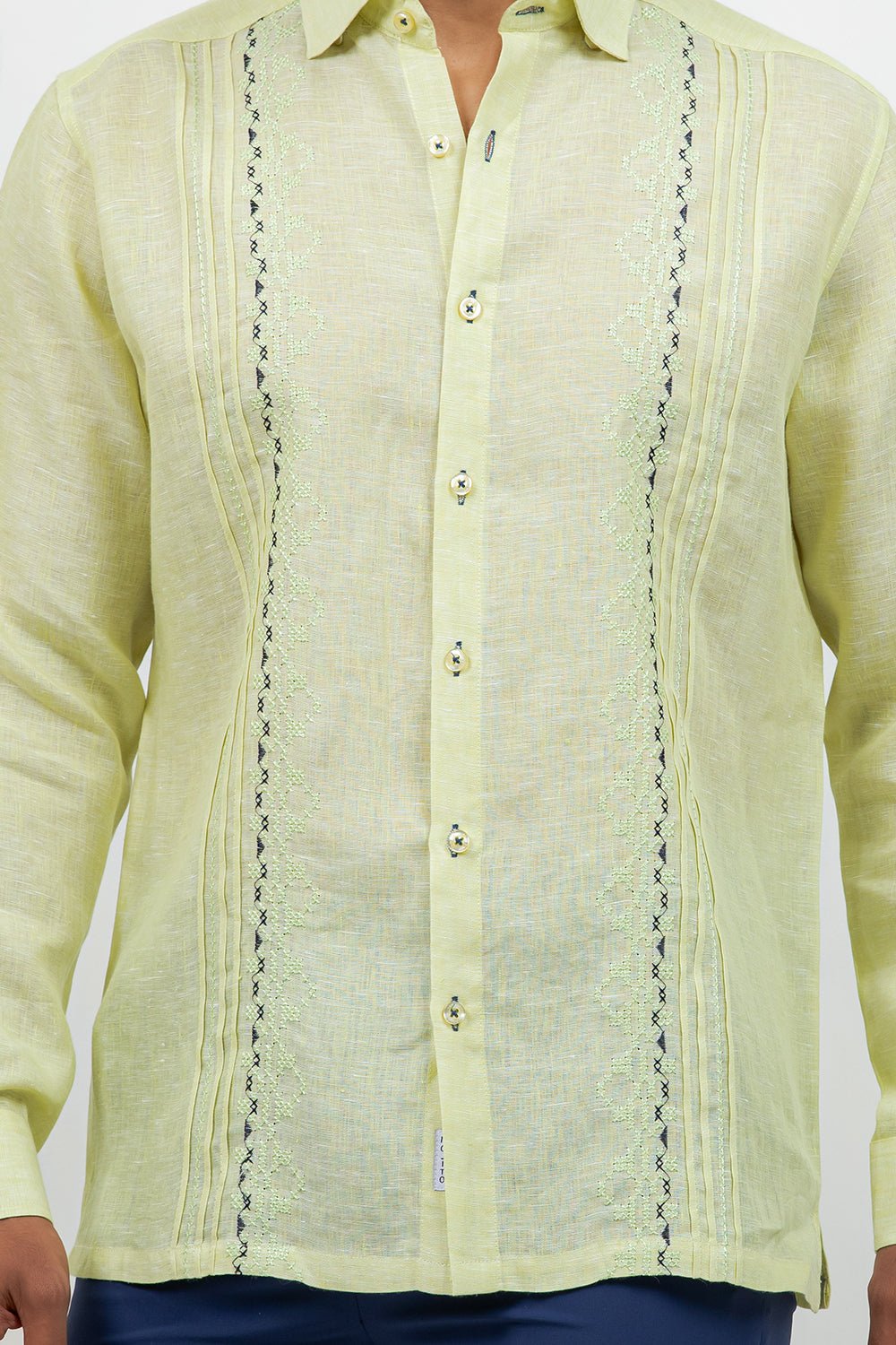 Linen Embroidered Dress Shirt Long Sleeve Ceremony