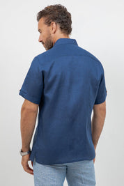 Linen Embroidered Dress Shirt Short Sleeve Sello