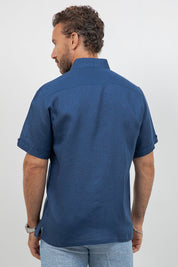 Linen Embroidered Dress Shirt Short Sleeve Sello