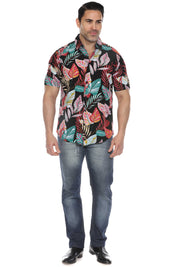 Camisa de rayón con estampado retro Mojito de manga corta