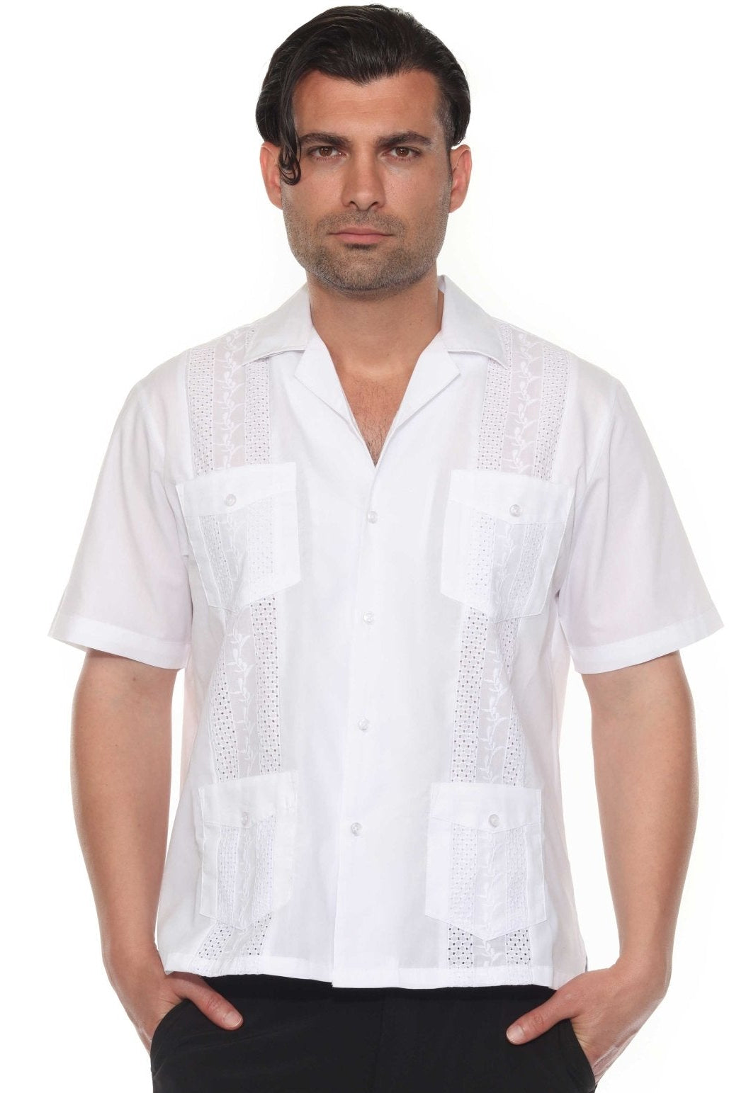 Camisa Guayabera Colección Mojito Clásica Mezcla Polialgodón Manga Corta