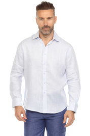 Men's Casual Long Sleeve Linen Shirt 100% Linen Button Down