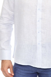 Men's Casual Long Sleeve Linen Shirt 100% Linen Button Down