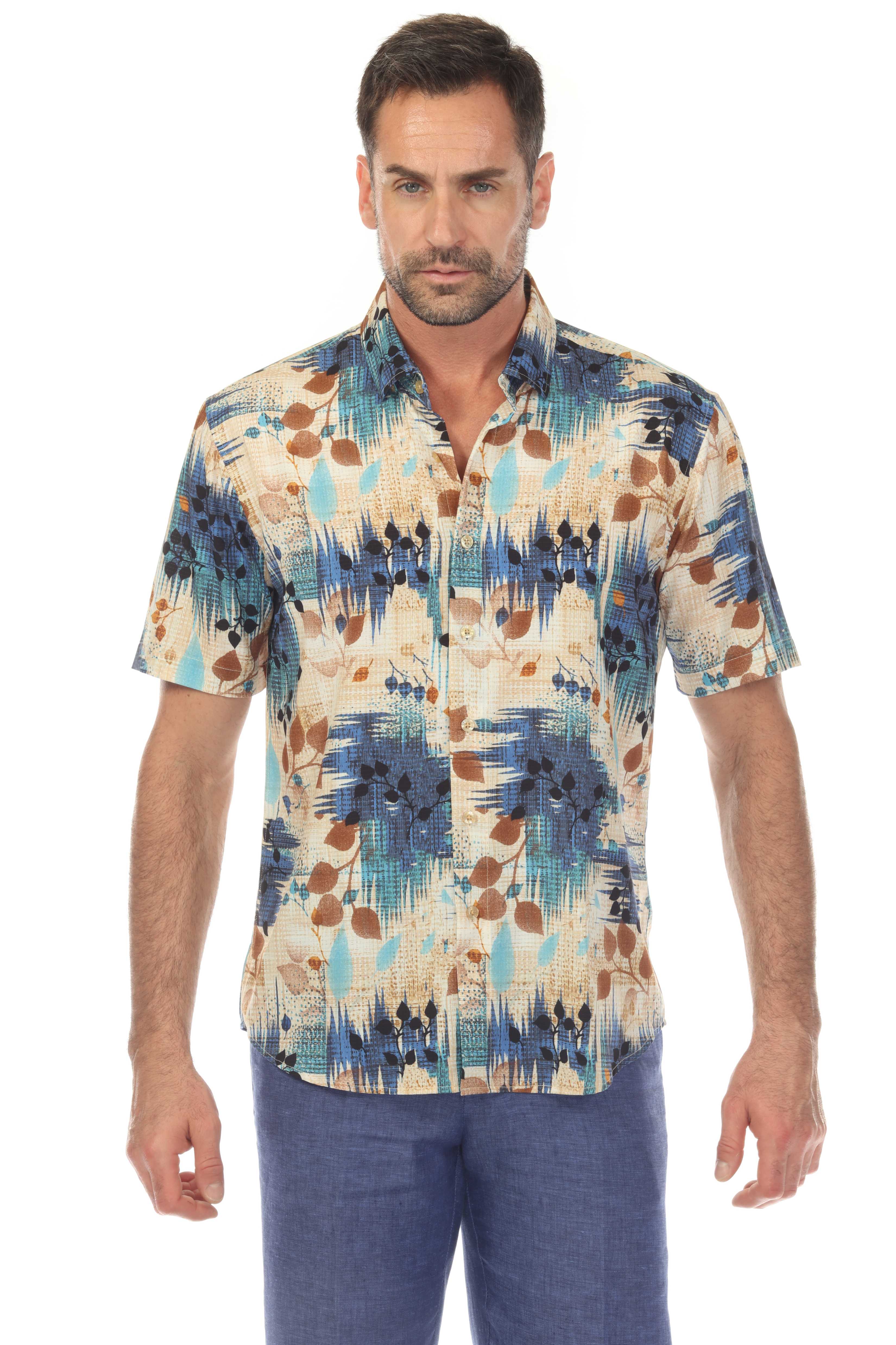 Men’s Champ-Blue 4-Way Stretch Short Sleeve Shirt