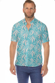 Men’s Aqua 4-Way Stretch Short Sleeve Shirt