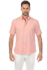 Camisa elástica con estampado elegante de manga corta para hombre