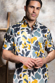 Men’s Blue & Gold 4-Way Stretch Short Sleeve Shirt