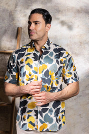 Men’s Blue & Gold 4-Way Stretch Short Sleeve Shirt