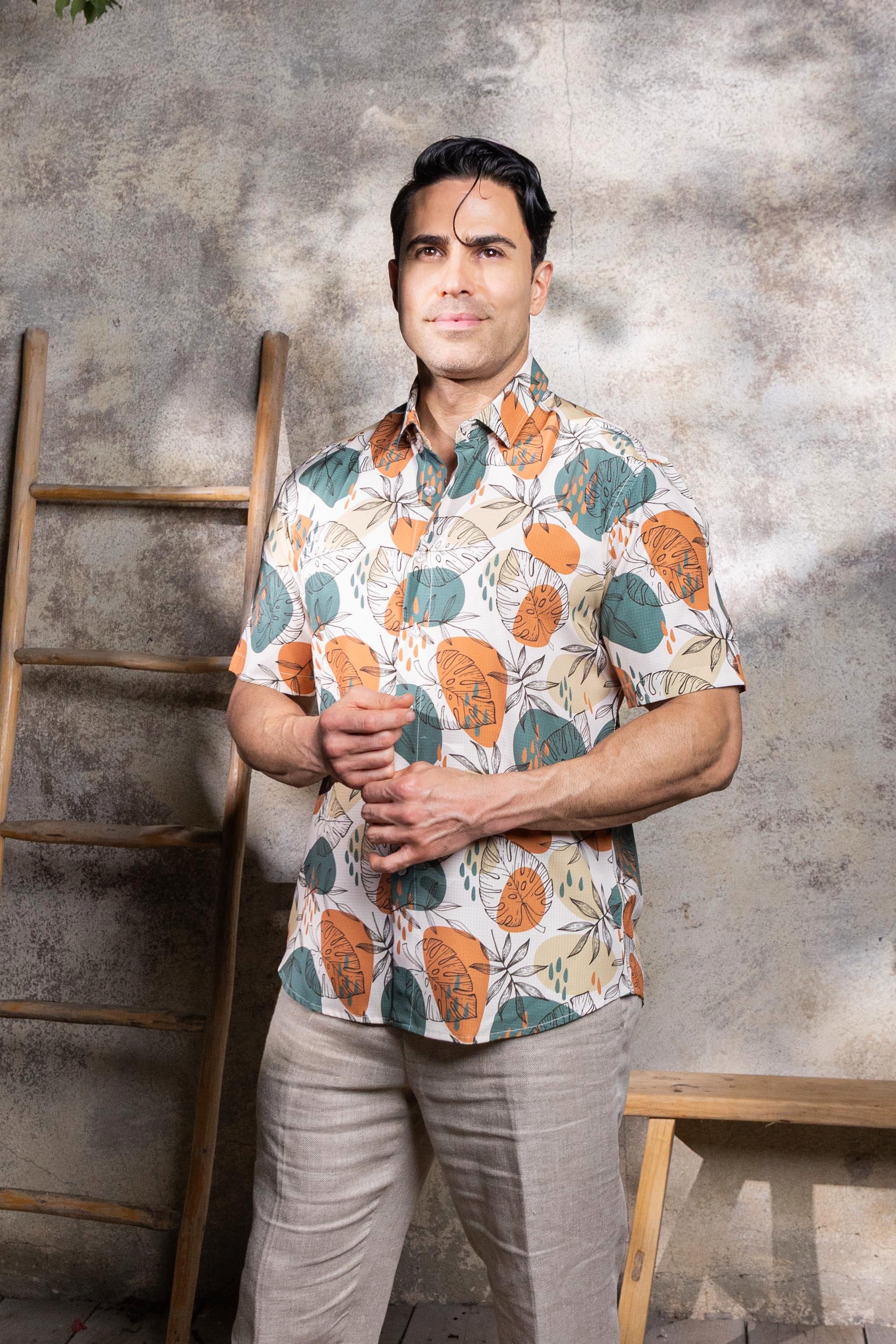 Men’s Hunter Green 4-Way Stretch Short Sleeve Shirt