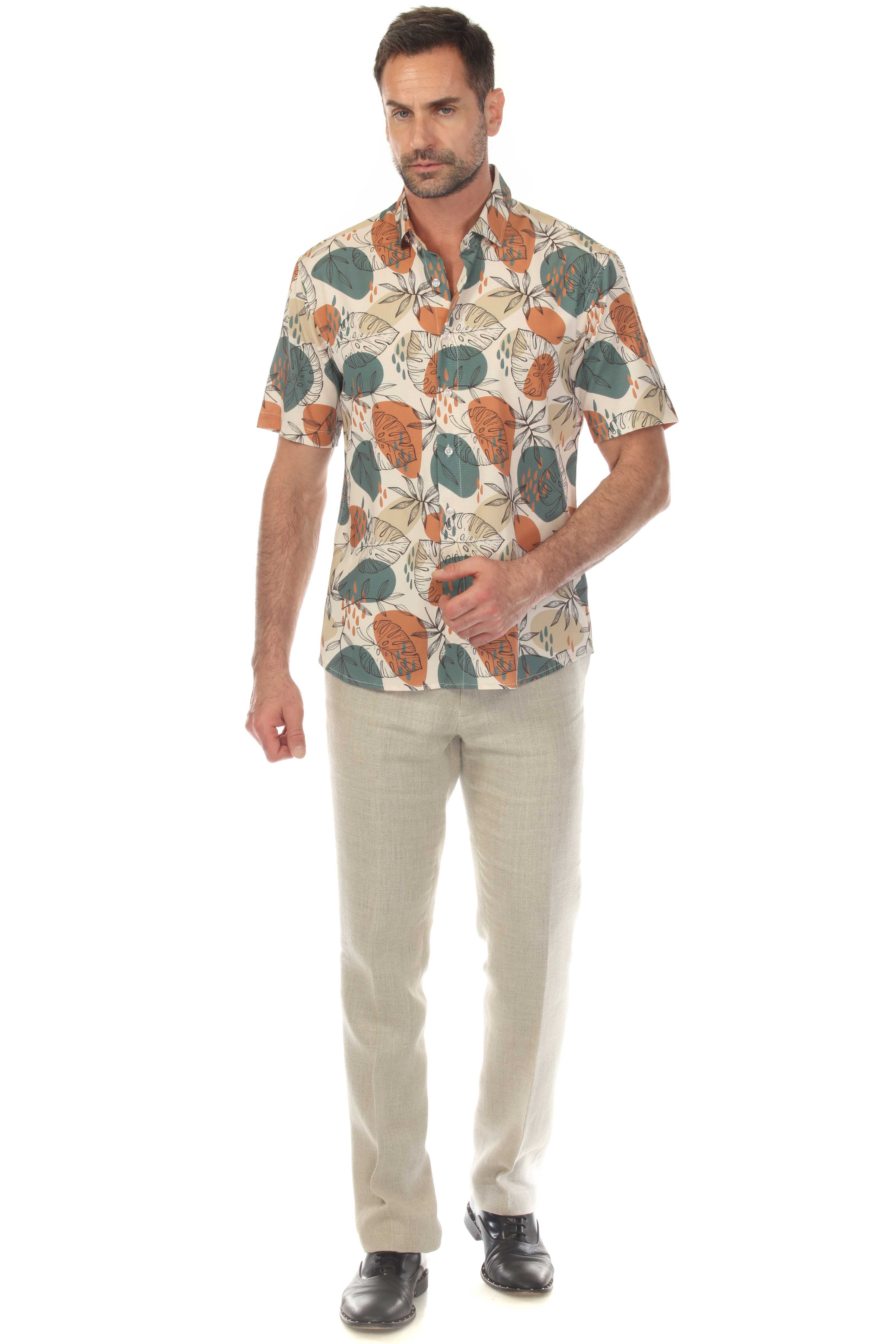 Men’s Hunter Green 4-Way Stretch Short Sleeve Shirt