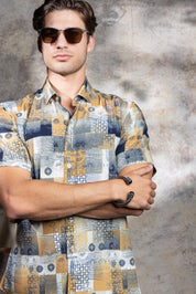 Men’s Black Champagne 4-Way Stretch Short Sleeve Shirt