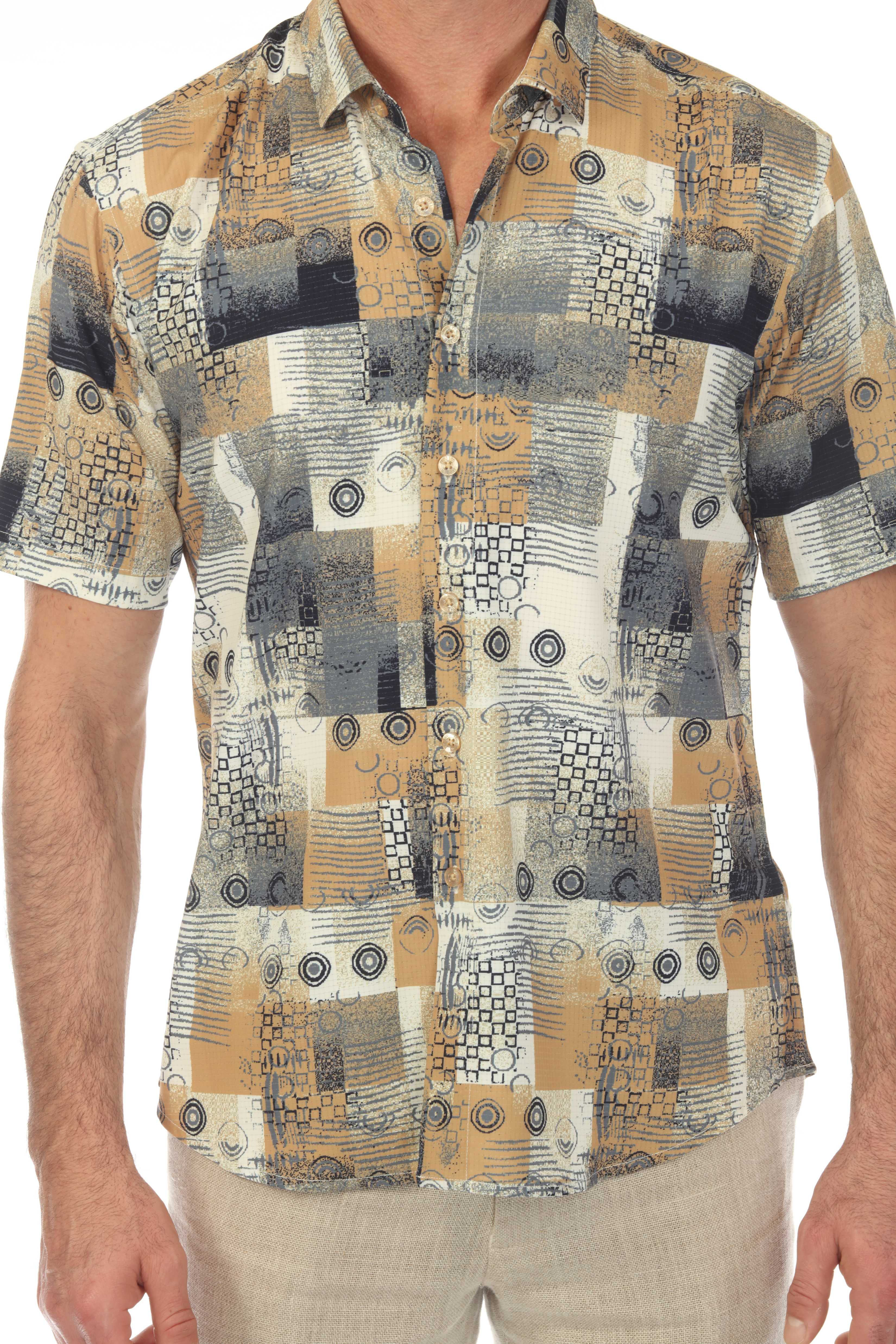 Men’s Black Champagne 4-Way Stretch Short Sleeve Shirt