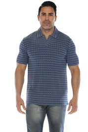 Polo informal con estampado de rayas texturizadas y elegante