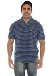 Polo informal con estampado de rayas texturizadas y elegante