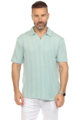 Polo elegante de primera calidad para hombre con moderno patrón de punto trenzado texturizado