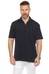 Men's Premium Stylish Polo Shirt with Modern Textured Cable Knit Pattern