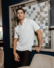 Mojito Mens Premium Stylish Polo Shirt with Modern Textured Cable Knit Pattern