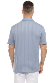 Mojito Mens Premium Stylish Polo Shirt with Modern Textured Cable Knit Pattern