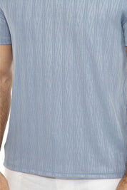 Mojito Mens Premium Stylish Polo Shirt with Modern Textured Pattern and Zipper Neckline