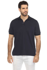 Men's Premium Stylish Polo Shirt with Modern Textured Cable Knit Pattern