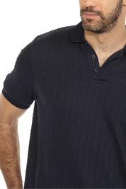 Mojito Mens Premium Stylish Polo Shirt with Modern Textured Cable Knit Pattern
