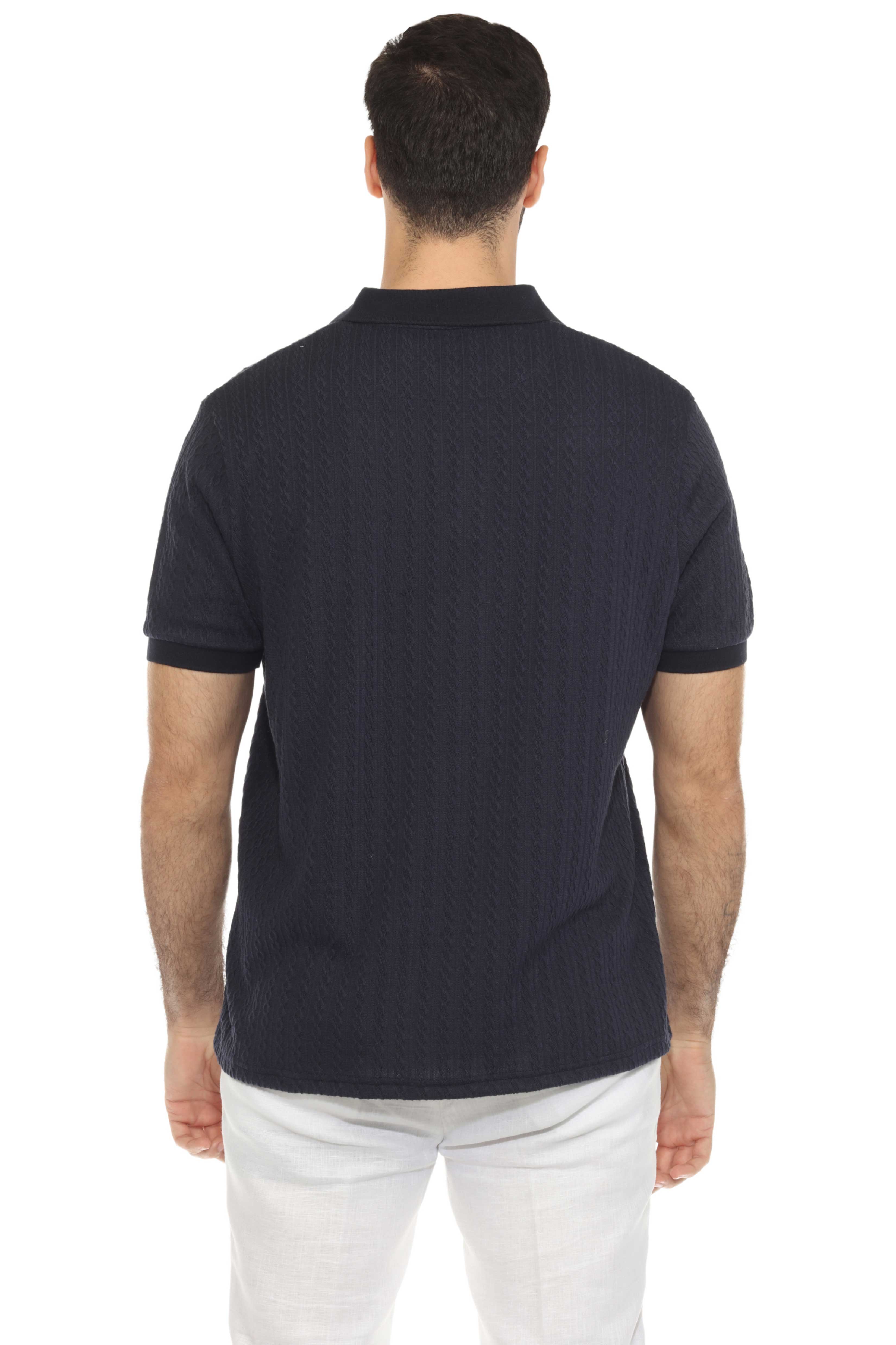 Mojito Mens Premium Stylish Polo Shirt with Modern Textured Cable Knit Pattern