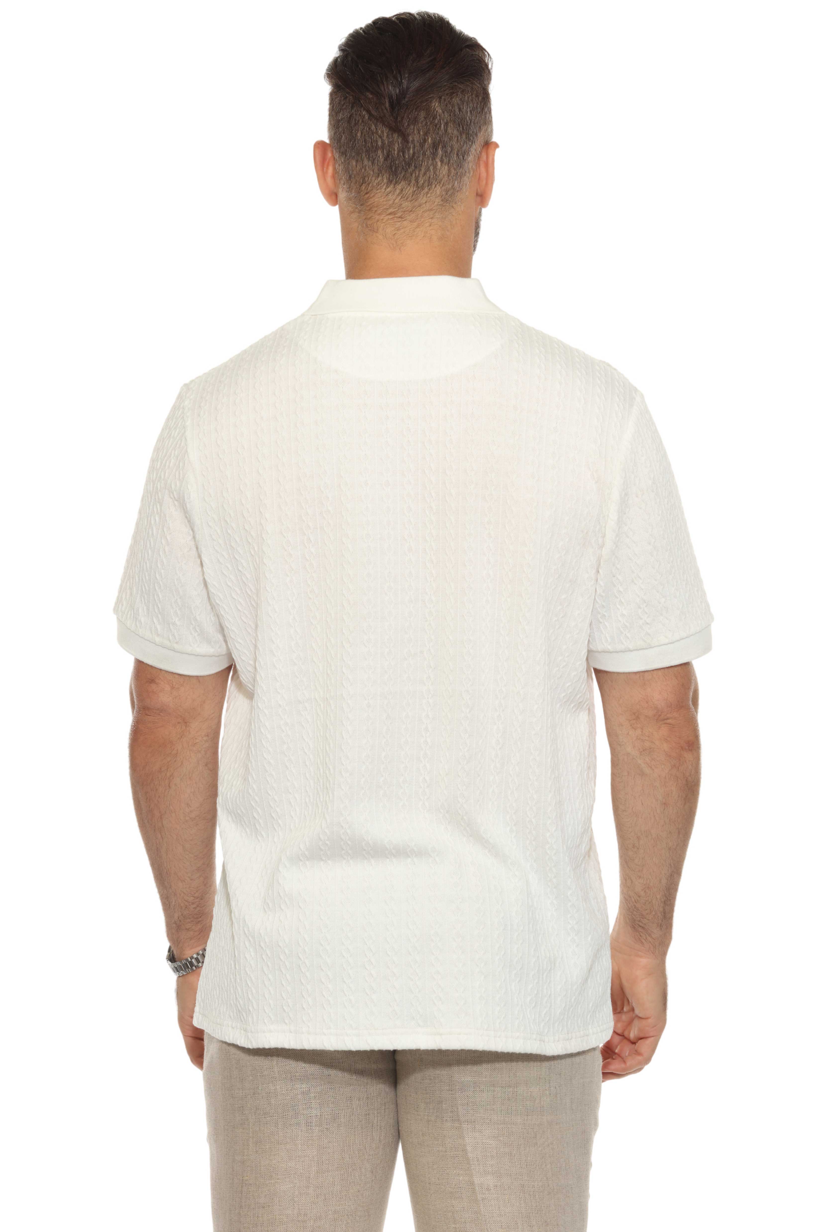 Mojito Mens Premium Stylish Polo Shirt with Modern Textured Cable Knit Pattern