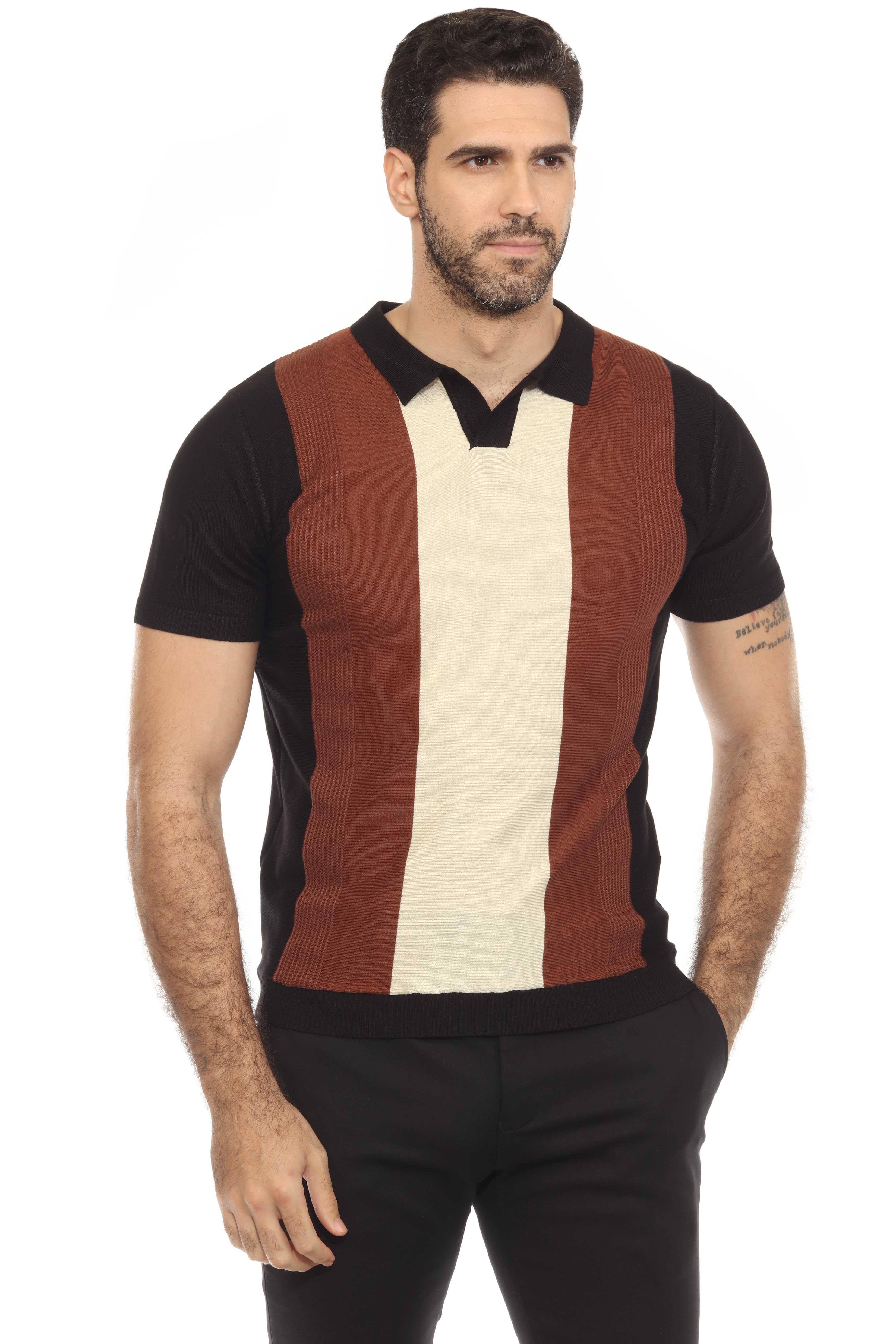 Mojito Mens Stylish Premium Knit Textured Polo Shirt with