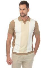 Polo informal con estampado de rayas texturizadas y elegante
