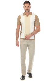 Polo informal con estampado de rayas texturizadas y elegante