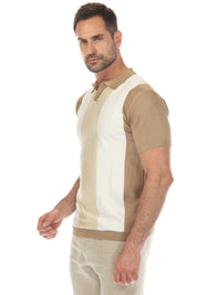Polo informal con estampado de rayas texturizadas y elegante