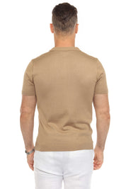 Mojito Mens Stylish Premium Knit Textured Polo Shirt with Color Block Pattern