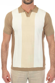 Polo informal con estampado de rayas texturizadas y elegante