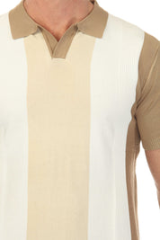 Polo informal con estampado de rayas texturizadas y elegante