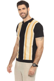Polo informal con estampado de rayas texturizadas y elegante