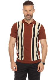Polo informal con estampado de rayas texturizadas y elegante