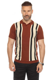 Polo informal con estampado de rayas texturizadas y elegante
