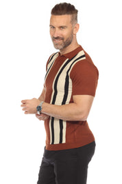 Polo informal con estampado de rayas texturizadas y elegante