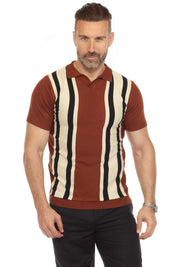 Polo informal con estampado de rayas texturizadas y elegante