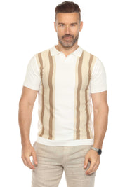 Polo informal con estampado de rayas texturizadas y elegante