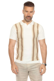 Polo informal con estampado de rayas texturizadas y elegante