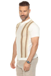 Polo informal con estampado de rayas texturizadas y elegante