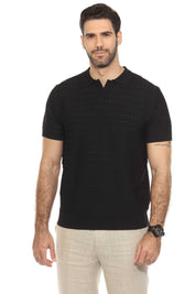 Polo informal con estampado de rayas texturizadas y elegante
