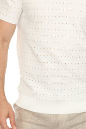 Polo informal con estampado de rayas texturizadas y elegante
