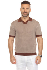 Men's Stylish Premium Knit Polo Shirt with Contrast Color
