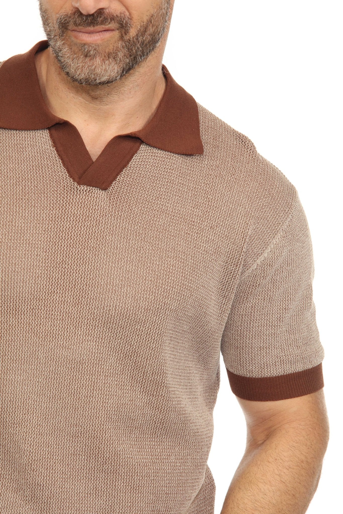 Men's Stylish Premium Knit Polo Shirt with Contrast Color