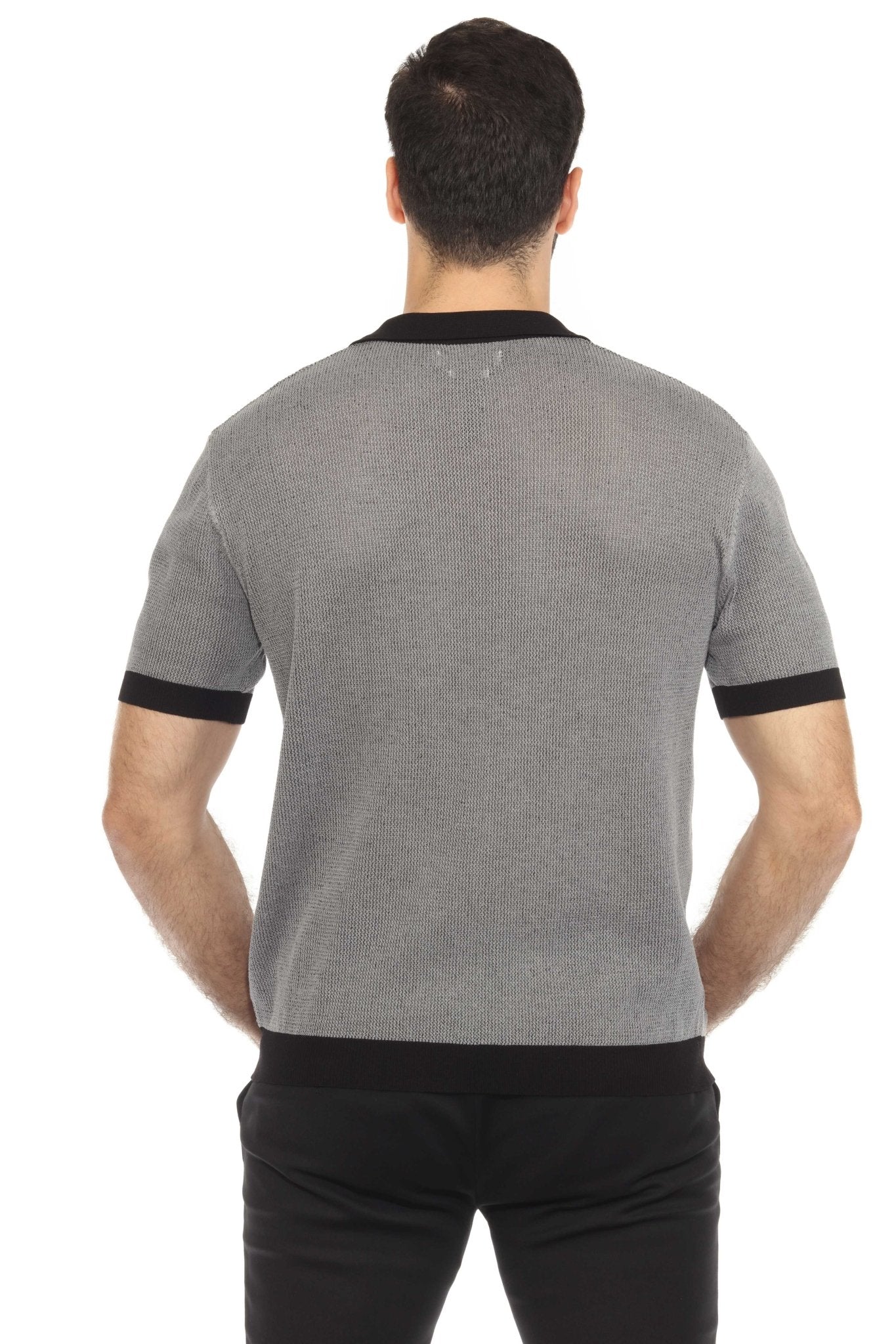 Men's Stylish Premium Knit Polo Shirt with Contrast Color