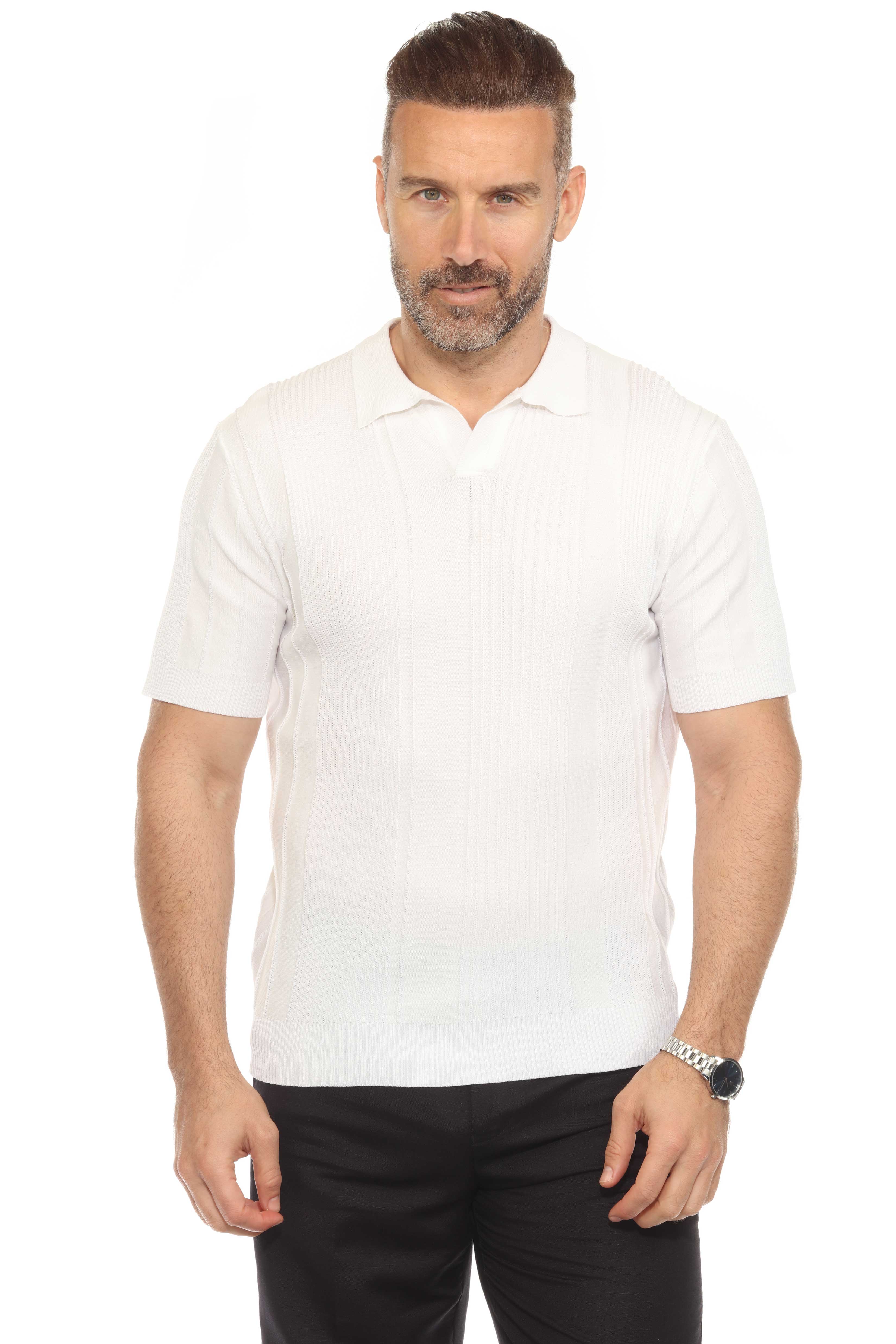 Polo informal con estampado de rayas texturizadas y elegante