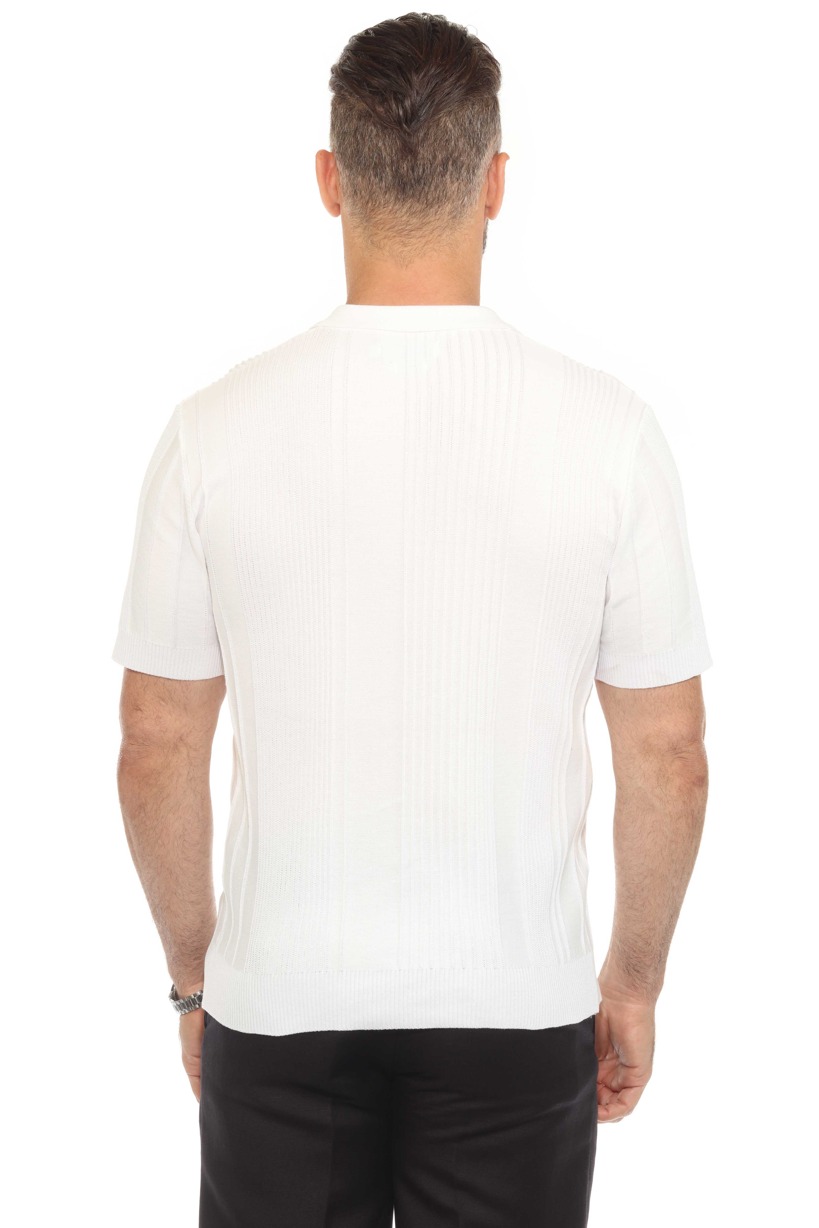 Polo informal con estampado de rayas texturizadas y elegante